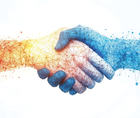 CRST July practice management hero image showing a human handshake