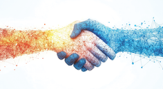 CRST July practice management hero image showing a human handshake